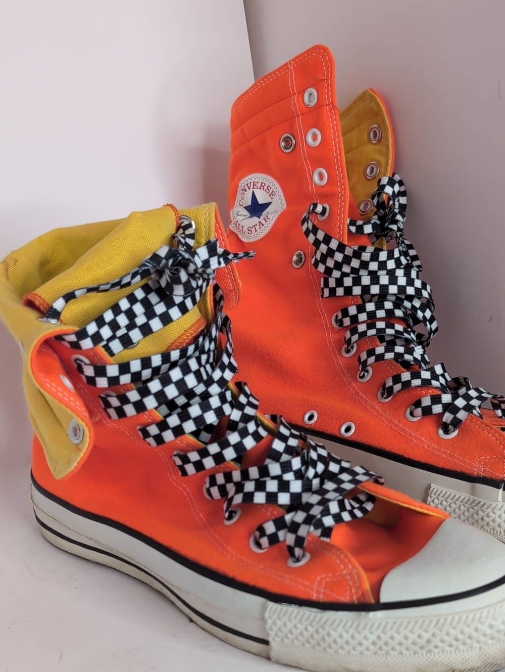 Vintage Converse Bright Orange High-Top Sneakers - Picture 5 of 9